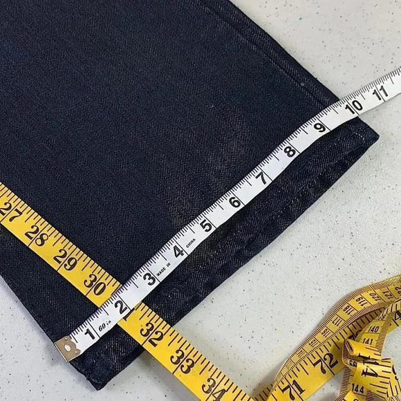 Express New Stella Boot Leg Embellished Denim Blue Waxed Jeans Sequins Size 12 - Picture 10 of 14